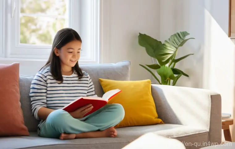 지열 냉난방 시스템 설치 후 고객 후기 분석 - **Prompt:** A cozy and perfectly temperate living room on a quiet afternoon. A mother is sitting on ...